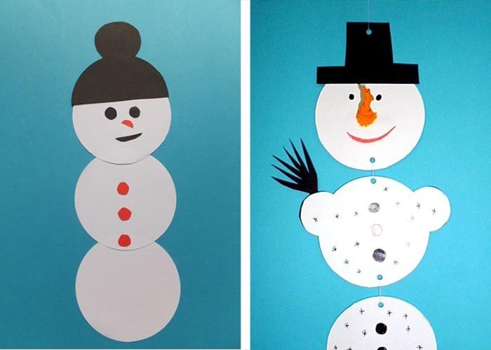 Κατασκευή χιονάνθρωπου από χαρτόνι Χριστουγεννιάτικες χειροτεχνίες με παιδιά