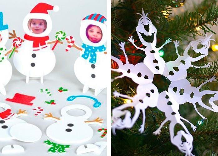 χριστουγεννιάτικες χειροτεχνίες χιονάνθρωποι με παιδιά