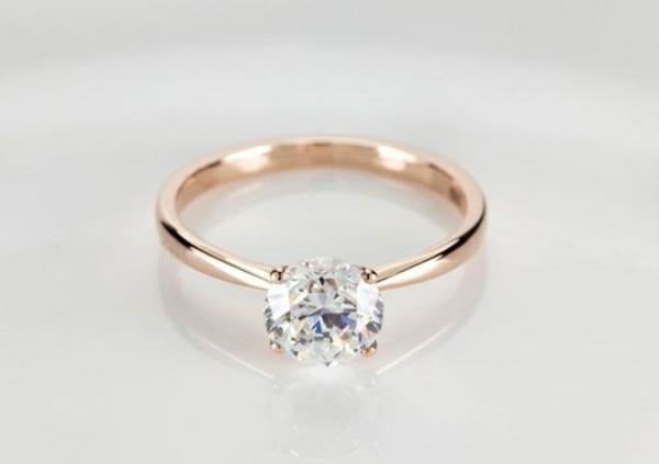 όμορφο δαχτυλίδι αρραβώνων ροζ χρυσό πρόταση γάμου δαχτυλίδι με διαμάντι