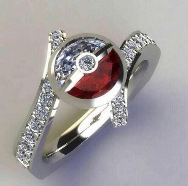 όμορφο δαχτυλίδι αρραβώνων ασημένιο διαμαντένιο δαχτυλίδι αρραβώνα κόκκινο