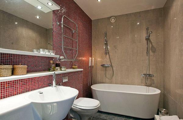 όμορφο μοντέρνο διαμέρισμα ψηφιδωτά πλακάκια μπιρτο μπάνιου μπανιέρα