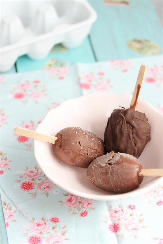 παγωτό σοκολάτα πασχαλινά αυγά πασχαλινό επιδόρπιο