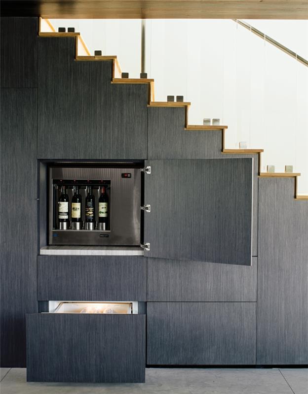 ντουλάπι κάτω από τις σκάλες κρατήστε μπουκάλια κρασιού όμορφες ιδέες διαβίωσης