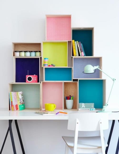 γραφείο χτίστε μόνοι σας ξύλινα κουτιά γραφείου διακοσμήστε ράφια τοίχου