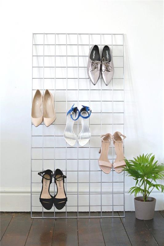 φτιάξτε το δικό σας πλέγμα τοίχου ραφιών παπουτσιών