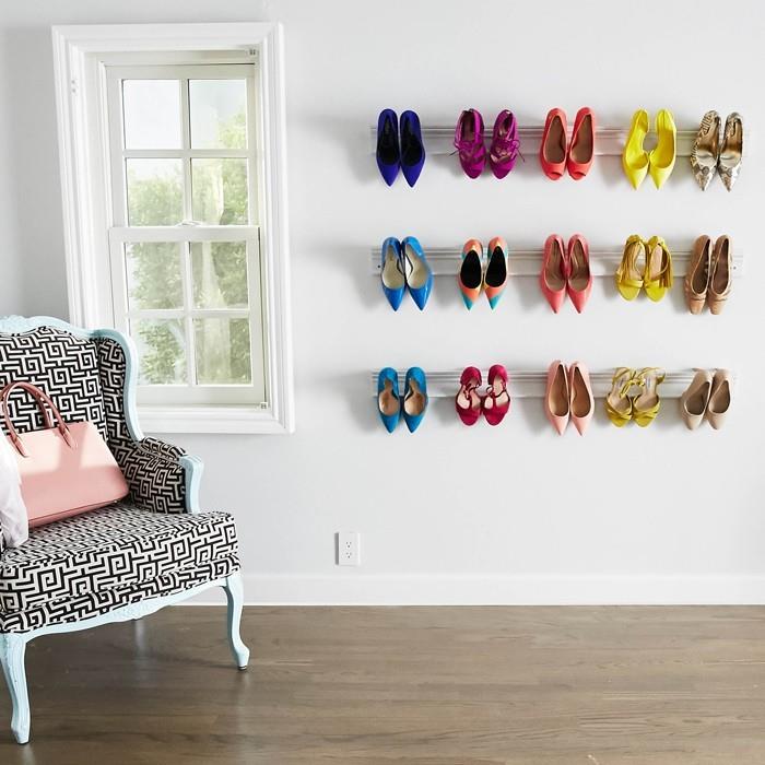 φτιάξτε το δικό σας ράφι παπουτσιών τοίχου ράφια που εξοικονομούν χώρο