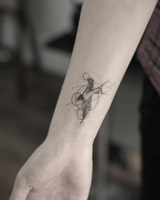 ιδέα καρπού τατουάζ χελιδόνι