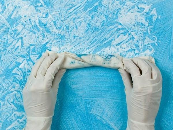 τεχνική σφουγγάρι βαφή τοίχων με κουρέλια