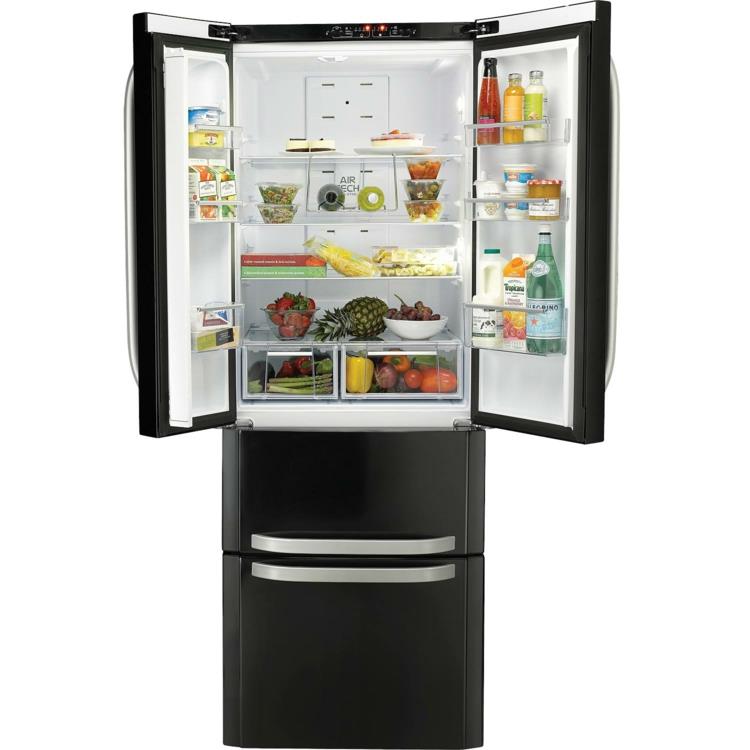 μαύρο ψυγείο ψυγείου δίπλα -δίπλα Αμερικάνικα ψυγεία