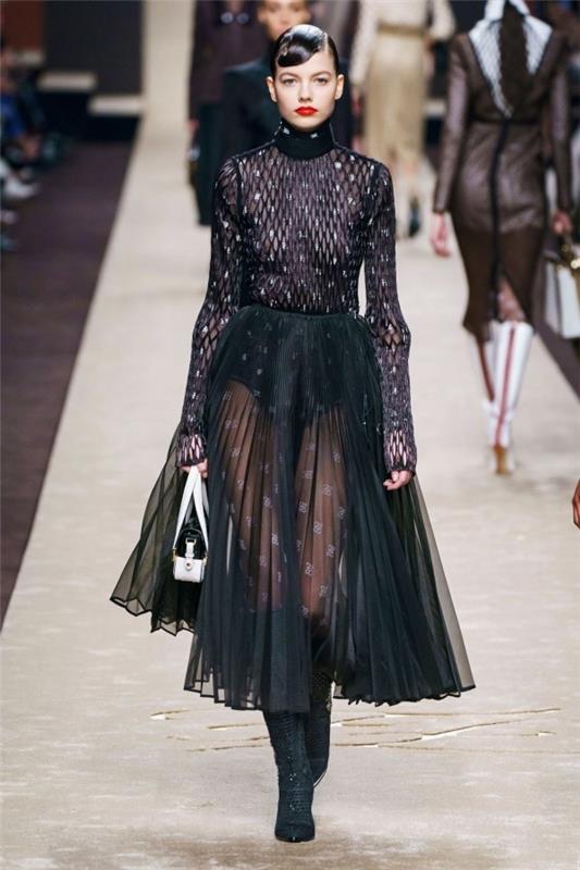 μαύρο φόρεμα milan εβδομάδα μόδας