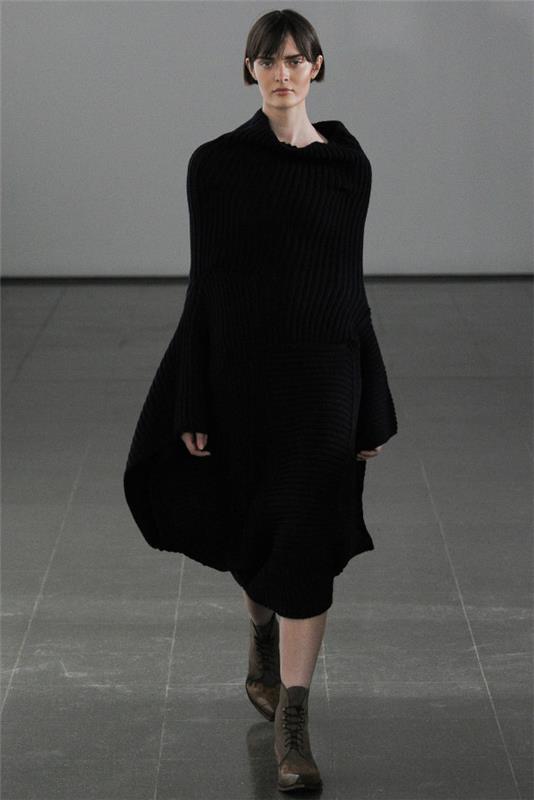 μαύρο πλεκτό φόρεμα knitmode fw 2014 2015 χειμερινές γυναίκες μόδας