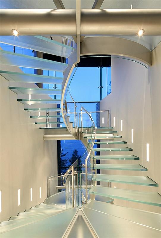πλωτές γυάλινες σκάλες σχεδιασμός διαδρόμου