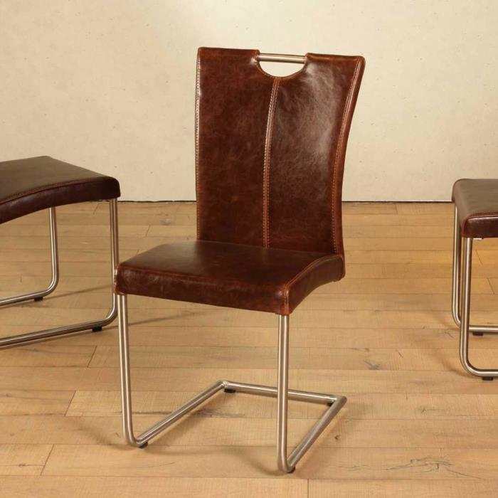 Δερμάτινη καρέκλα Swing Fury σε καφέ καρέκλες Cantilever