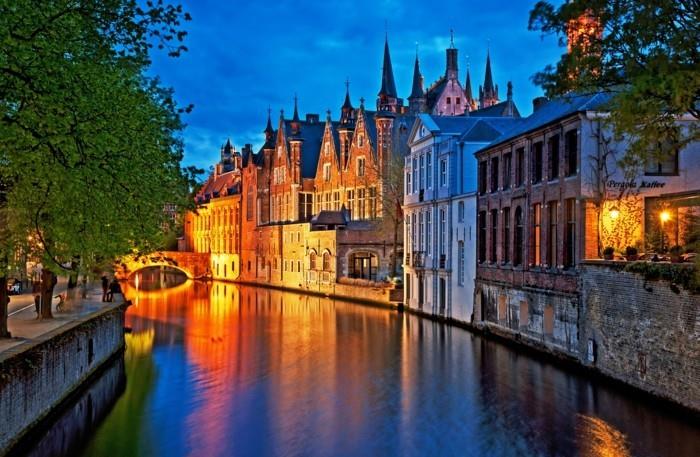 bruges belgium twilight