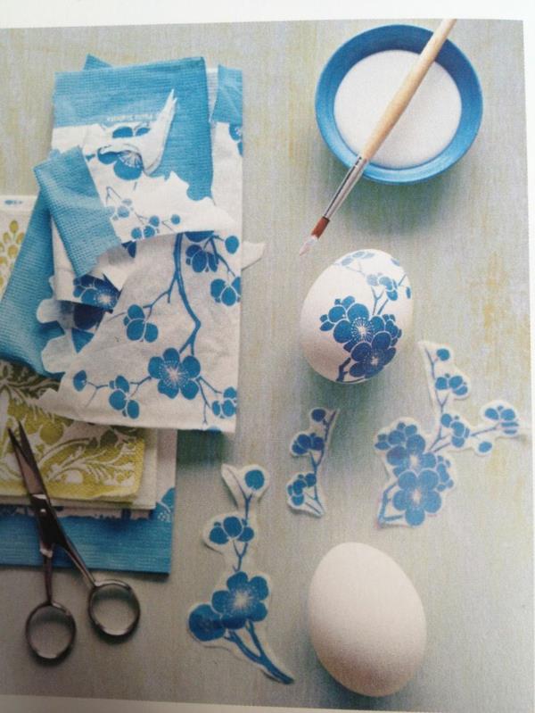 χαρτοπετσέτες ιδέες διακόσμησης πασχαλινά αυγά ζωγραφική τεχνική χαρτοπετσέτας
