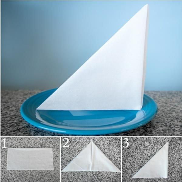 Πτυσσόμενες χαρτοπετσέτες οδηγίες diy διακοσμήσεις τραπεζιού πτυσσόμενες χαρτοπετσέτες