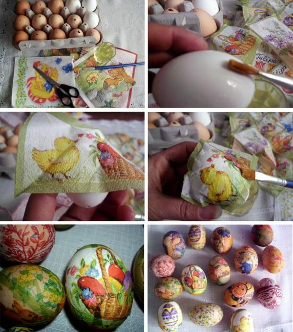 οδηγίες τεχνικής χαρτοπετσέτας διακοσμήστε πασχαλινά αυγά με χαρτοπετσέτες