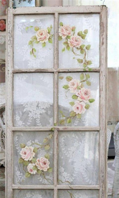 Φτιάξτε μόνη σας shabby chic διακόσμηση με παλιό παράθυρο τεχνολογίας χαρτοπετσέτας