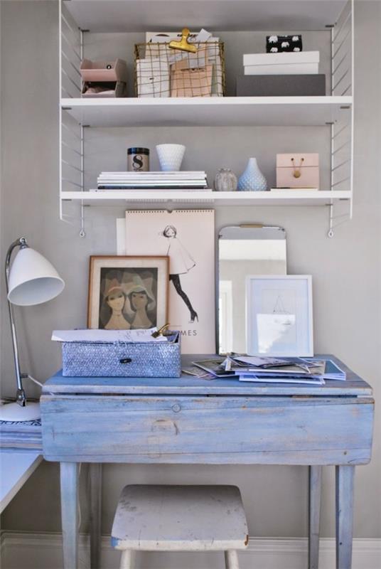 κάντε shabby chic τον εαυτό σας μπλε γραφείο μελέτη