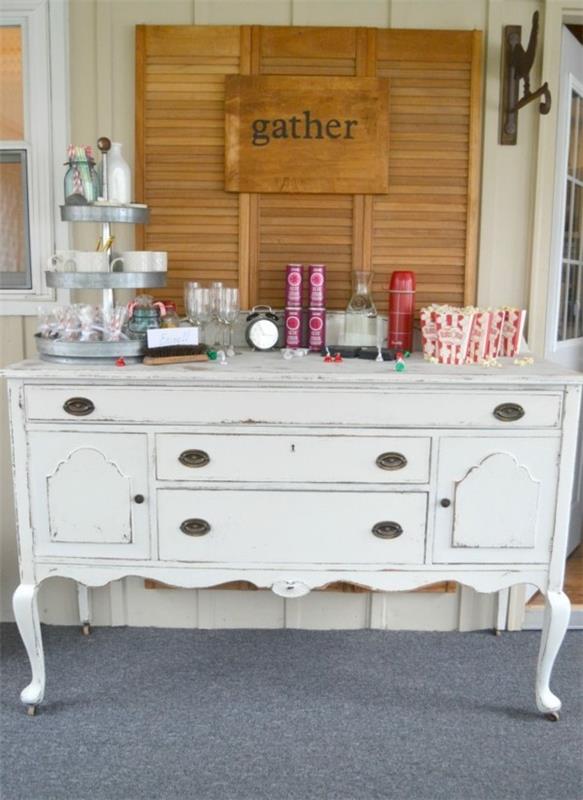 κάντε shabby chic μόνοι σας λευκό ντουλάπι πάρτι στον κήπο