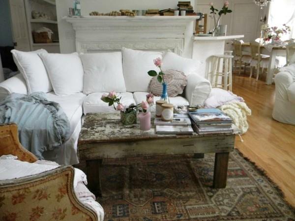 Shabby chic φτιάξτε το δικό σας σαλόνι με έπιπλα σε τραπεζάκι σαλονιού ξεπερασμένη εμφάνιση