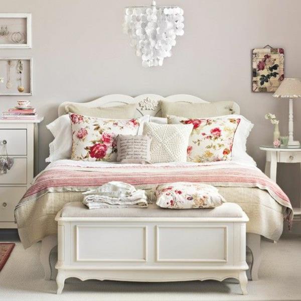 shabby chic στιλ κρεβατοκάμαρας διακοσμήστε κηροπήγιο μαξιλαριού