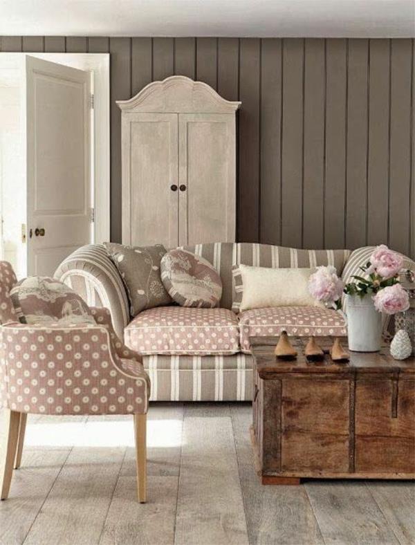 shabby chic σαλόνι με έπιπλα ντουλάπι ρουστίκ τραπεζάκι σαλονιού