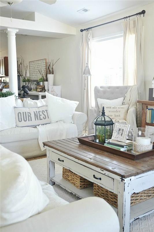 shabby chic έπιπλα τραπεζάκι σαλονιού ξύλινη ρουστίκ διακόσμηση σαλονιού