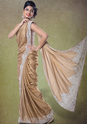 Işıltılı Georgette Saree