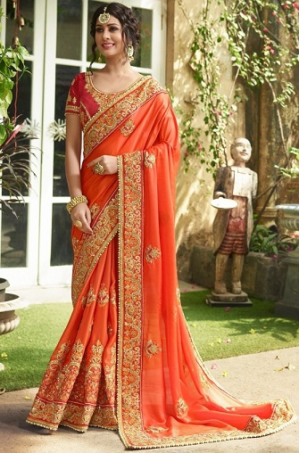 Tasarımcı Pırıltılı Saree