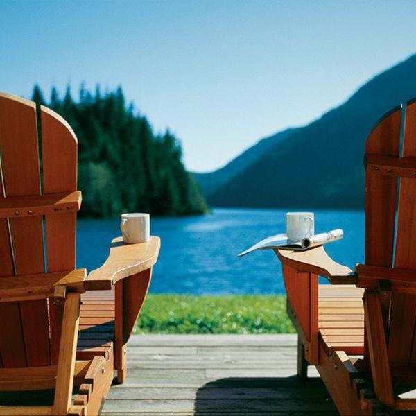 χαλαρώστε βουνά της λίμνης πιείτε καφέ αύριο