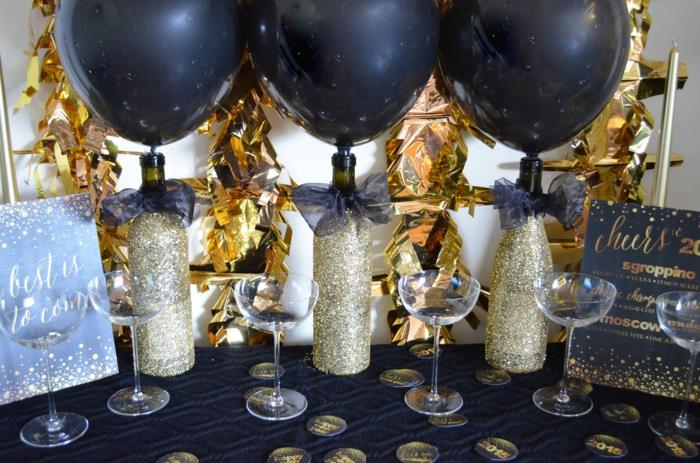 Πρωτοχρονιάτικο ντεκό ντεκόιντεμ Πρωτοχρονιάτικο πάρτι διακόσμηση silvesteer διακοσμητικό τραπέζι Πρωτοχρονιάτικο ντεκό χρυσό