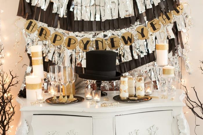 ιδέες ντεκό Πρωτοχρονιάτικο πάρτι διακόσμηση τραπέζι διακόσμηση silvesteer Πρωτοχρονιάτικη παραμονή πρωτοχρονιάς αυτοδημιούργητη