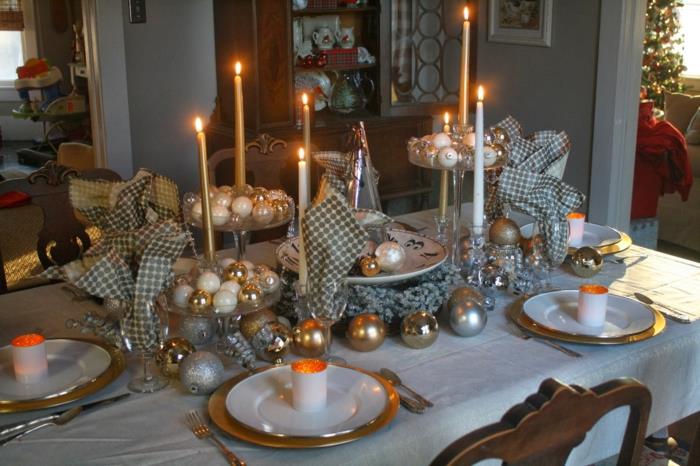 ντεκο ιδεες πρωτοχρονιάτικο πάρτι διακόσμηση τραπέζι διακόσμηση silvesteer Πρωτοχρονιάτικο τραπέζι παραμονής siber