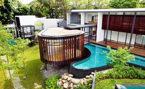 αρχιτεκτονική εξωτερικής πισίνας Σιγκαπούρη screen house k2ld αρχιτέκτονες