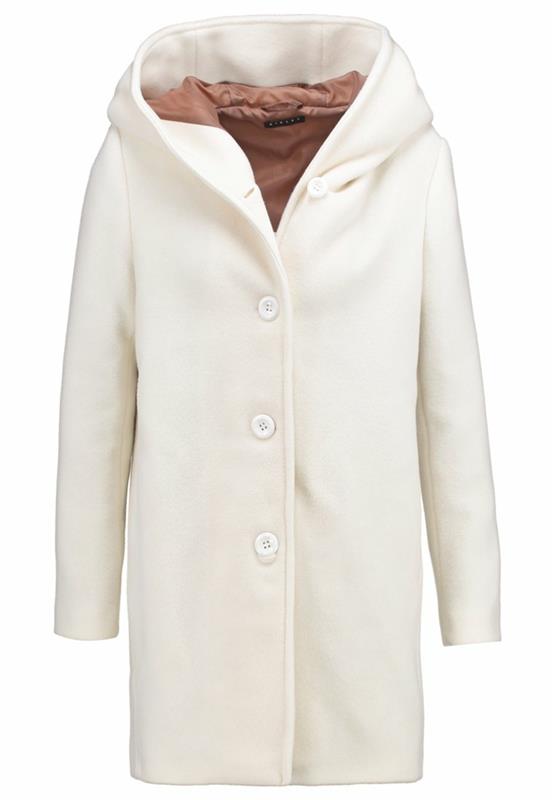 παλτό από μαλλί sisley κλασικό χειμερινό παλτό εκρού