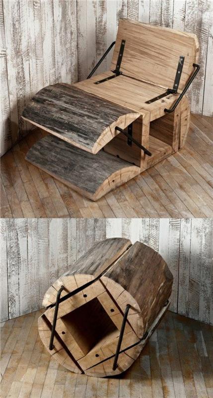 έπιπλα καθισμάτων ασυνήθιστη ξύλινη καρέκλα πτυσσόμενη