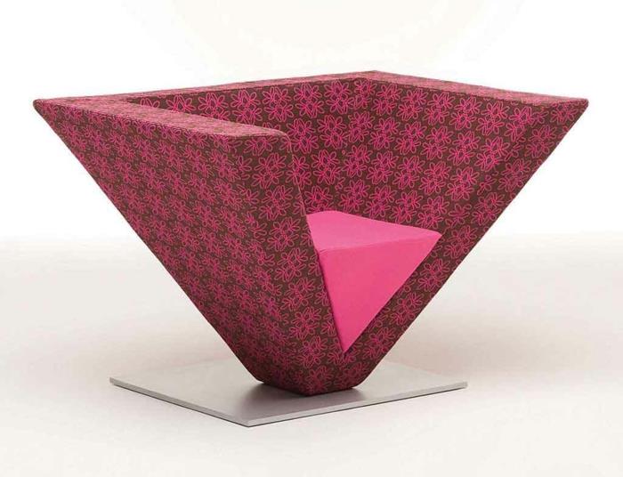 καθίσματα μοντέρνα πολυθρόνα πυραμίδα σχεδιασμό ροζ αποχρώσεις