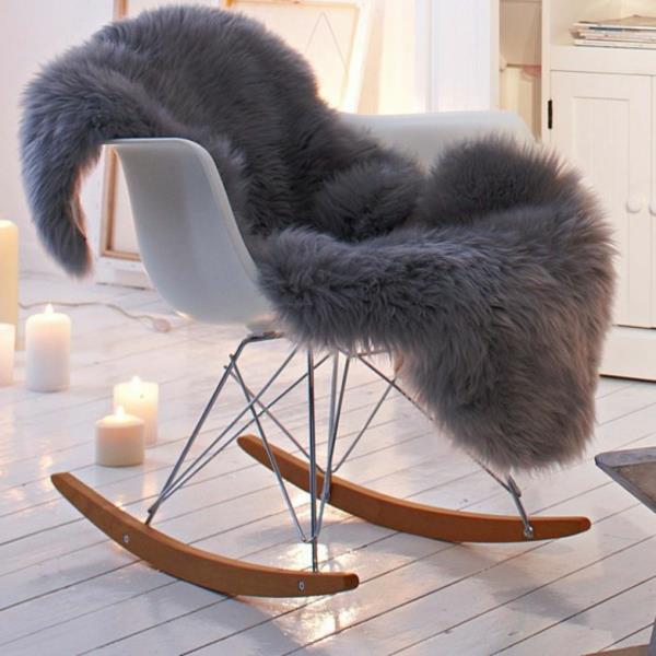 Σκανδιναβική επίπλωση γούνινη κουβέρτα eames καρέκλα σκανδιναβικά αξεσουάρ διαβίωσης