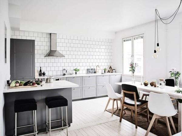Σκανδιναβικές καρέκλες σχεδιαστών επίπλων κουζίνας γκρι μέτωπα