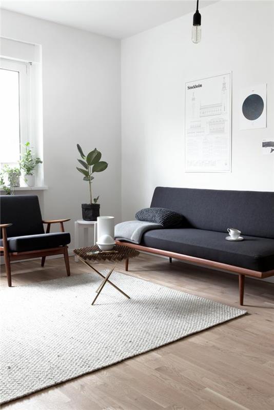 Σκανδιναβική σχεδίαση επίπλων παραδείγματα καναπέ πολυθρόνα μαύρο