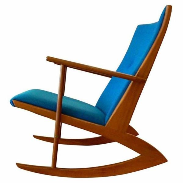 σκανδιναβική βασιλική μπλε ταπετσαρία σχεδιασμού έπιπλα κουνιστή καρέκλα
