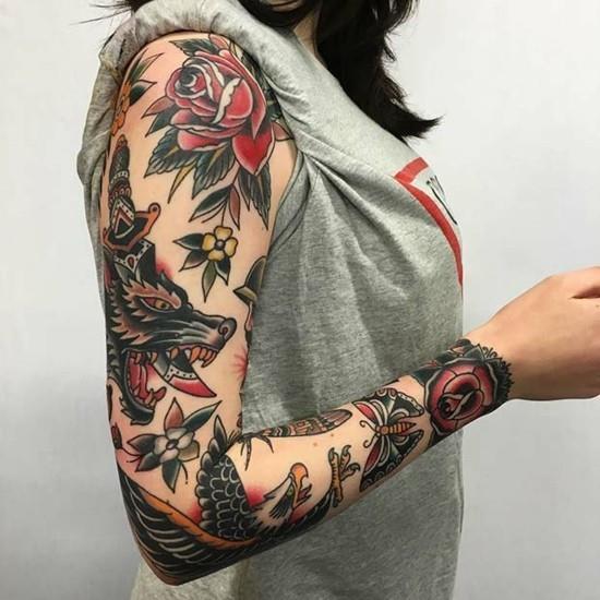 ιδέες τατουάζ μανικιών για γυναίκες λουλούδια και ζώα