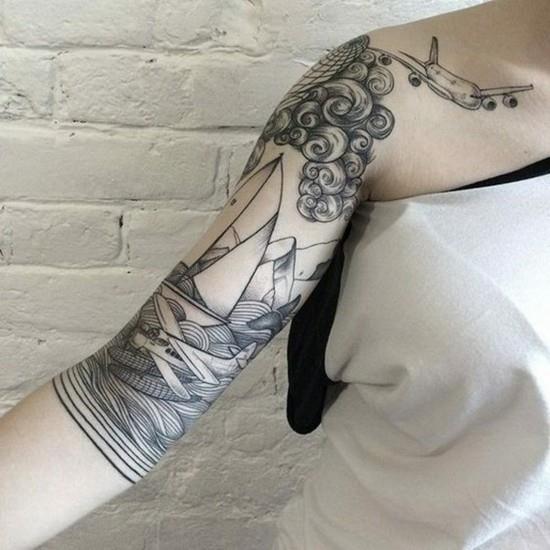 ιδέες τατουάζ μανικιών με βάρκα