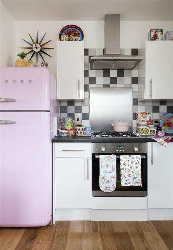 smeg ρετρό ψυγείο ροζ κουζίνα ιδέες συσκευές κουζίνας