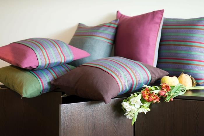 μαξιλάρια καναπέ ρίξτε μαξιλάρια μαξιλαροθήκες ρίγες μοτίβο