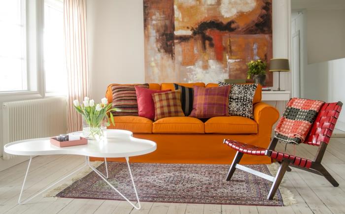 μαξιλάρια καναπέ υπέροχα χρωματιστά μαξιλάρια πορτοκαλί καναπέ