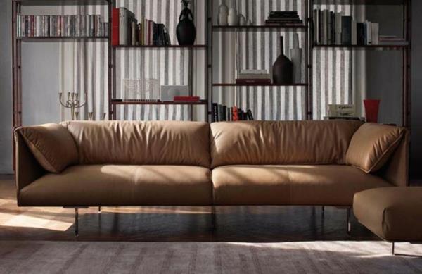 καναπές με πολυτελή δερμάτινη λειτουργία relax