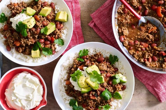 σόγια chilli sin carne φασόλια κόλιανδρο αβοκάντο