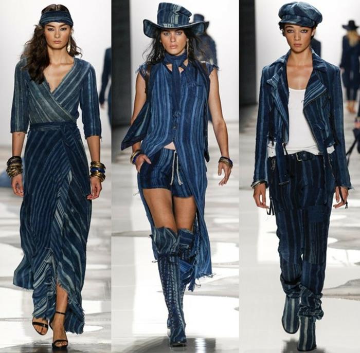 καλοκαιρινή μόδα γυναίκες μόδες κυρίες greg lauren 2016 συλλογή τζιν ρίγες μακρύ φόρεμα κοντό παντελόνι σακάκι